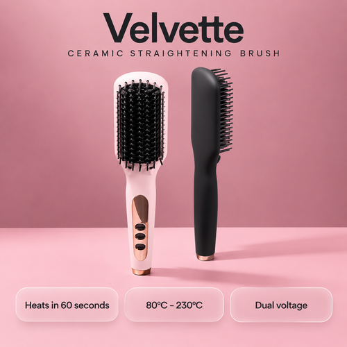 Velvette Ceramic Hair Straightening Brush