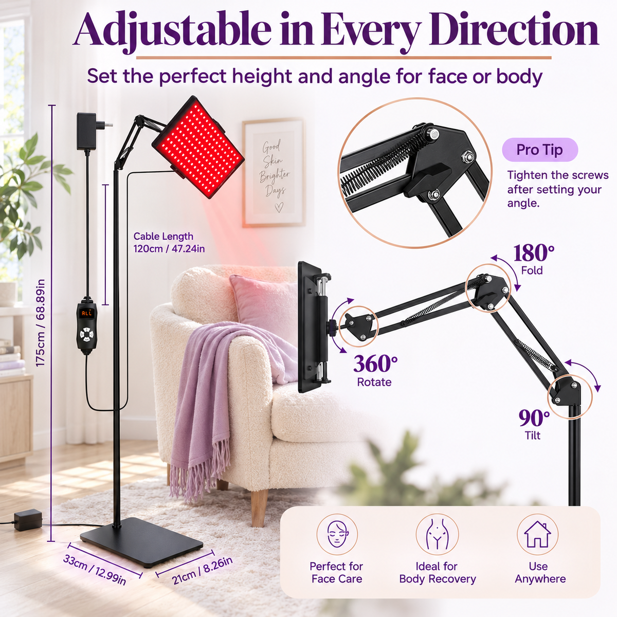 RubyFlex Duo Red Light Therapy Lamp